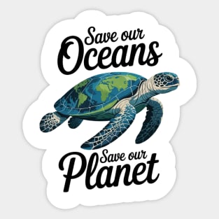 Earth Day Sea Turtle Save our Oceans Save our Planet Sticker